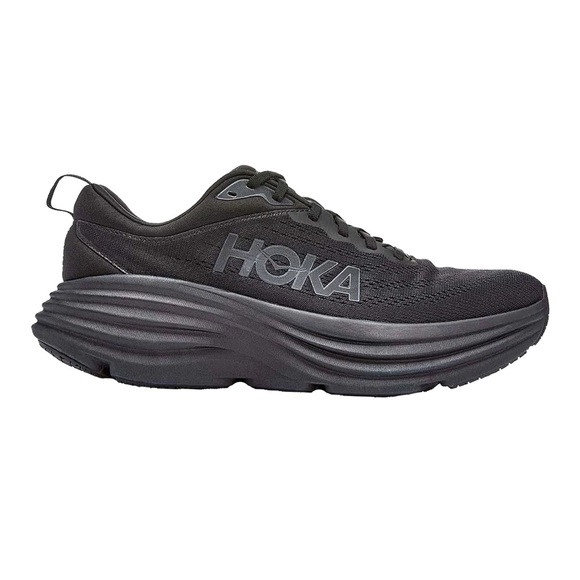 Hoka Shoes Hoka Mens Bondi 8 Black Black Mesh Sneaker Tennis Shoe
